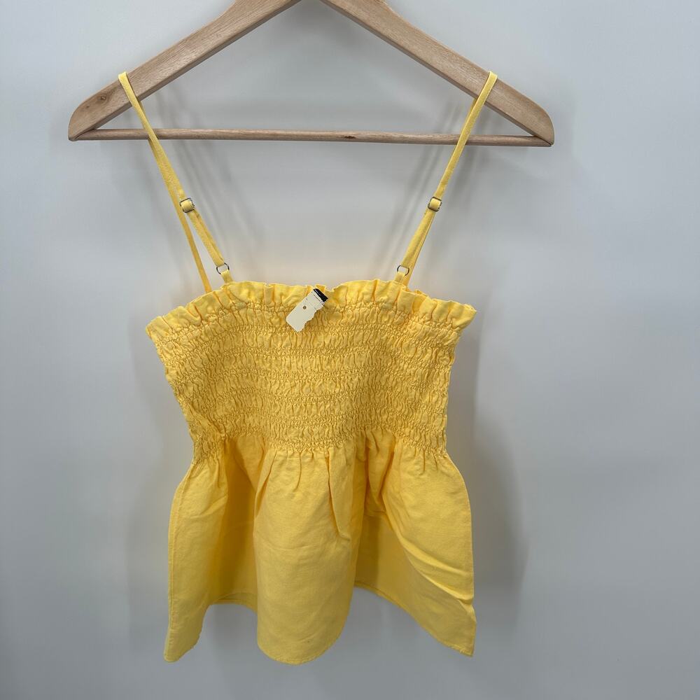 EVEREVE Cloth & Stone NWT Smocked Linen Tank in Yellow // XS - Picture 10 of 12
